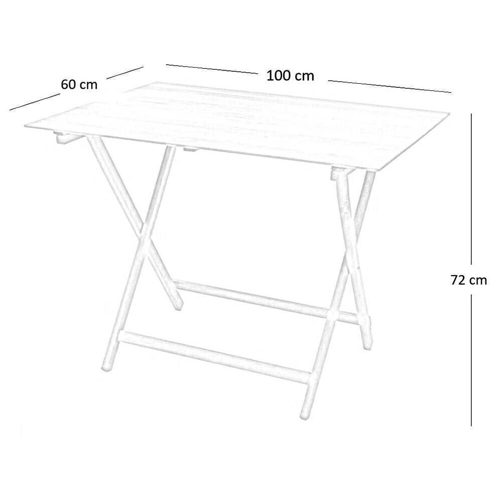 Tavolo tavolino picnic grigio in legno da cm 100 x 60 pieghevole