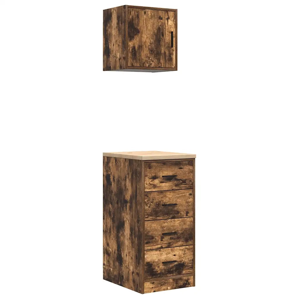 Armadi da Garage 2 pz Rovere Fumo in Legno Multistrato CFW4227776