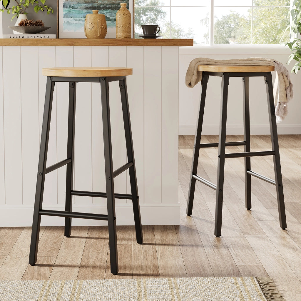 SGABELLO da bar 30x30x63 cm MDF e metallo nero Set da 2 pezzi