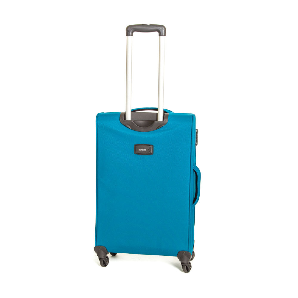Trolley Valigia Media Morbida in Poliestere 4 Ruote TSA Ravizzoni Ambra Blu