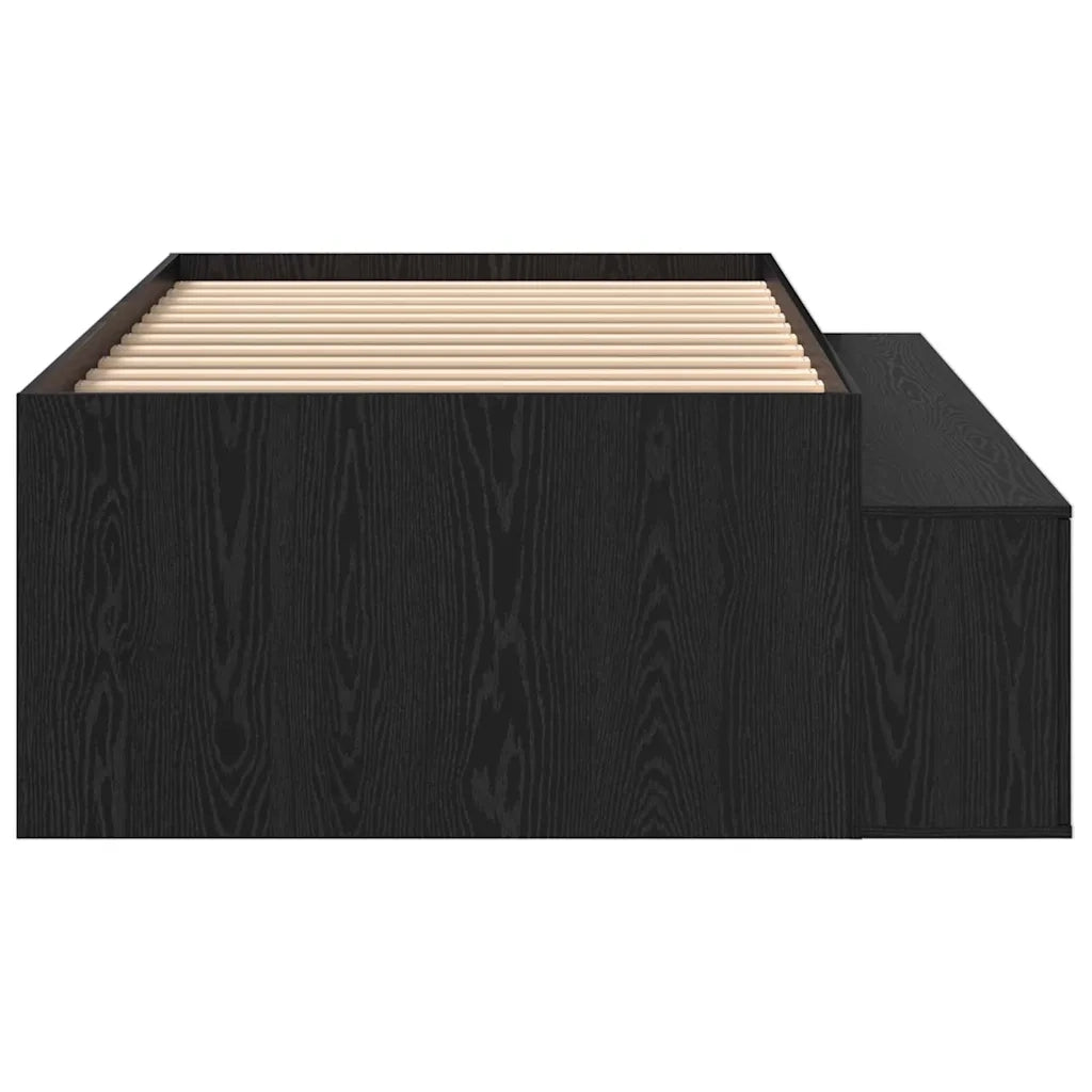 Struttura del letto con cassetto Rovere Nero 90 x 190 cm 3335206