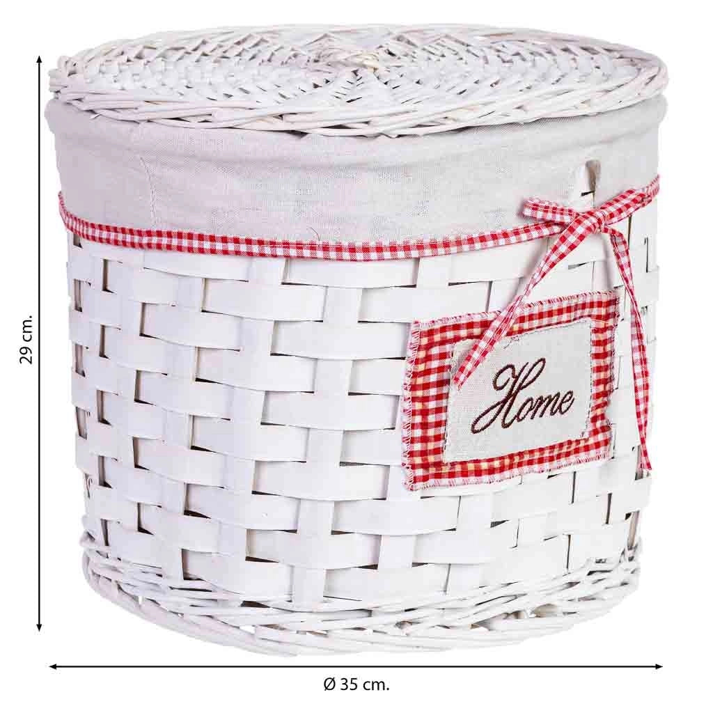 Cesto portabiancheria in vimini grigio 35x35x29h cm