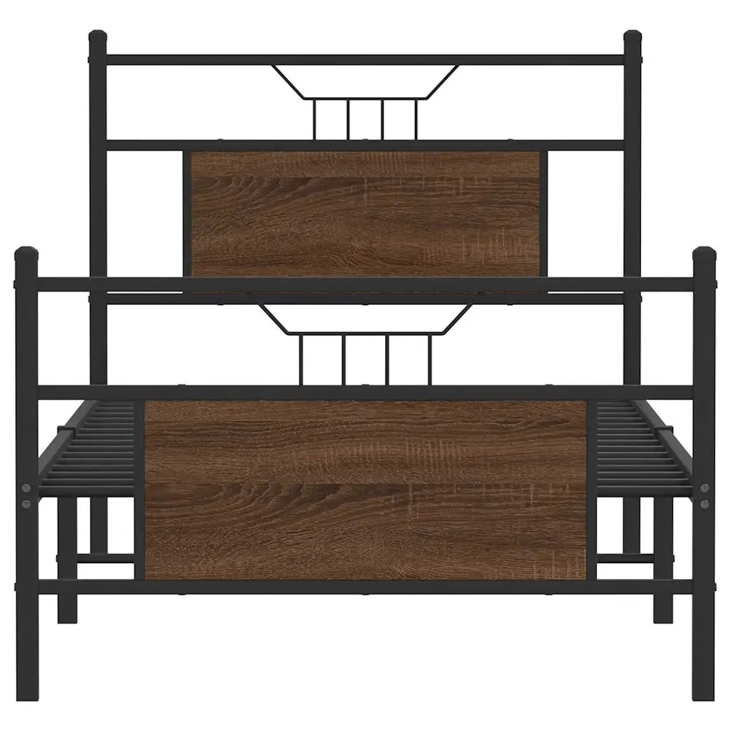 vidaXL Giroletto senza Materasso Rovere Marrone 75x190cm in Truciolato