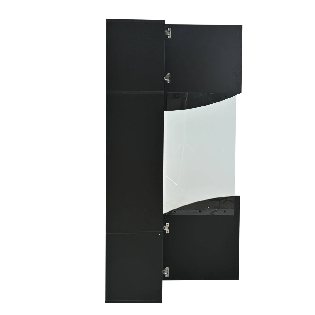 Vetrina lucida, illuminazione a LED, ante in vetro, 35 x 50 x 165 cm, nero