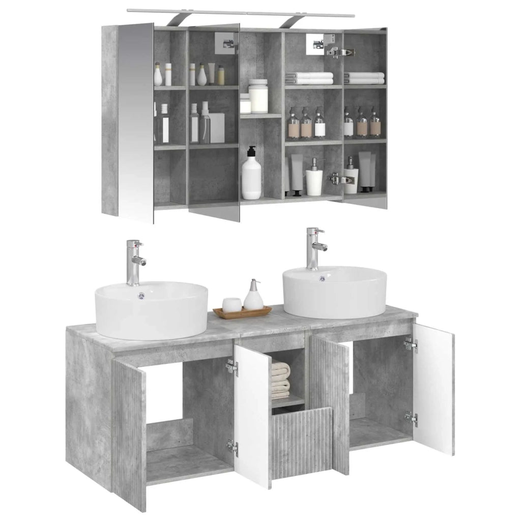 Set di Armadi da Bagno 4 pcs Grigio Cemento 3406458
