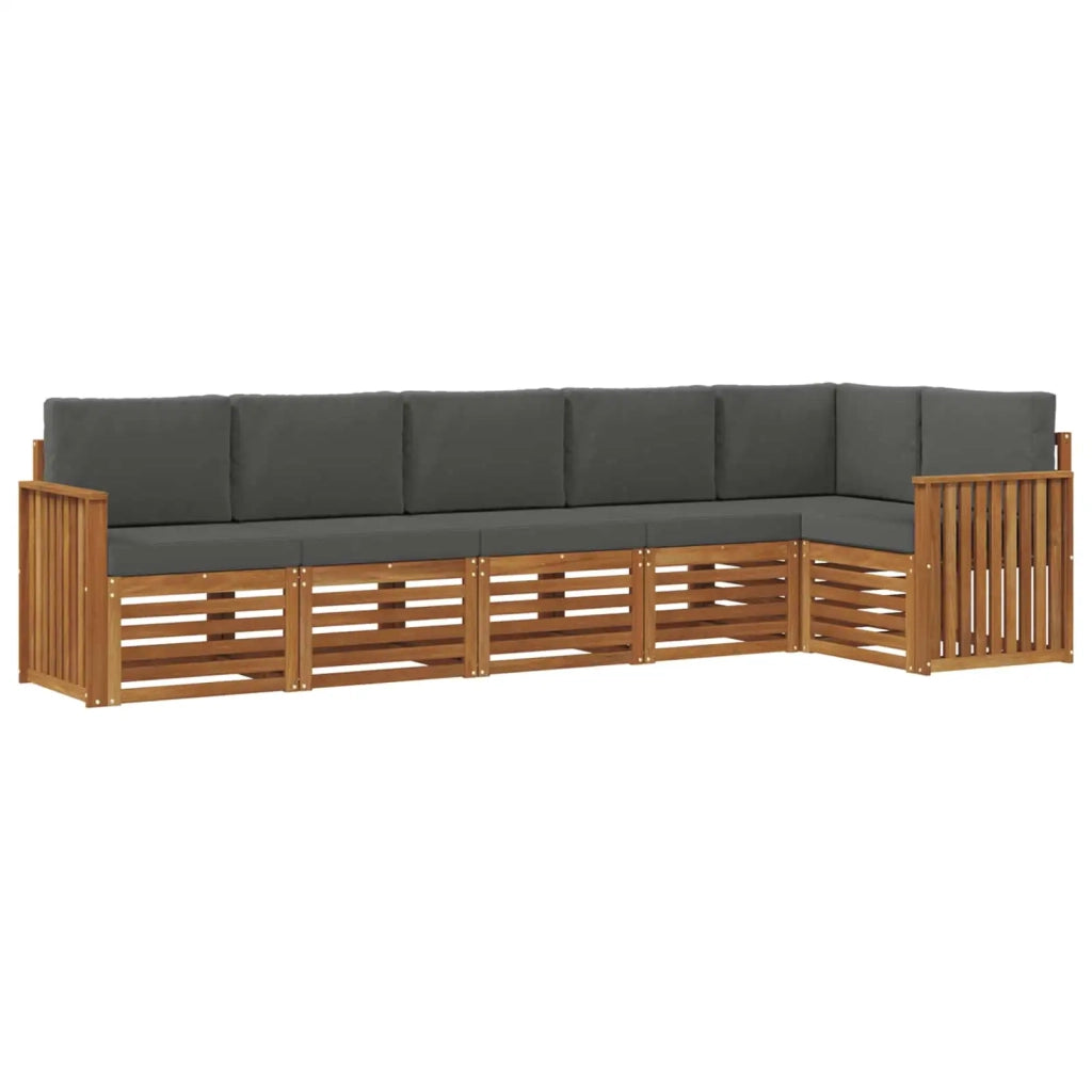 Set divano sezionale con cuscino 6 pcs Naturale e Antracite 3374887