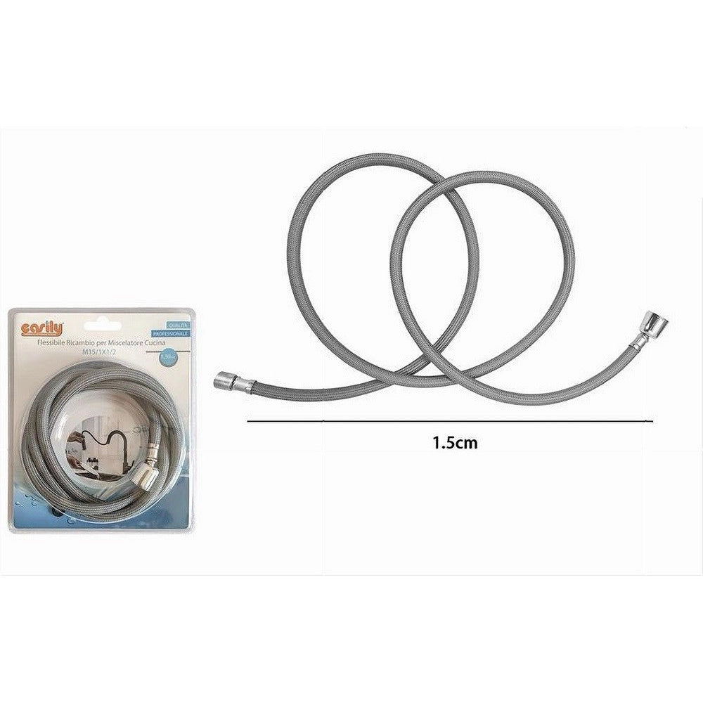 Trade Shop - Tubo Flessibile Ricambio Per Miscelatore Cucina Doccetta Estraibile 1.5mt 59996 -