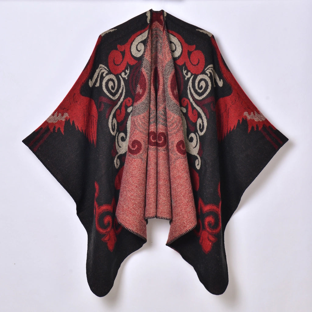Nuova sciarpa/scialle da donna in jacquard, spessa e calda.