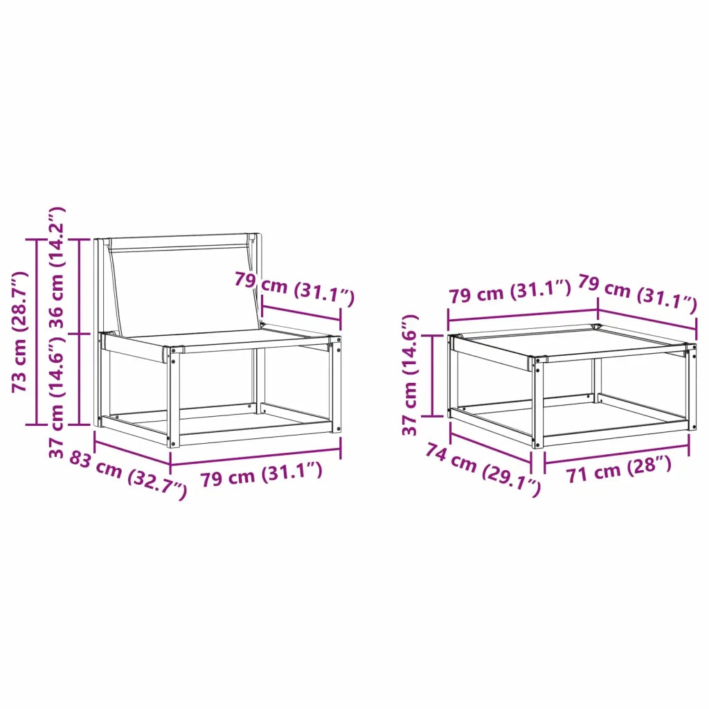 Set di divani da esterno 5 pz Naturale e Nero 3381360