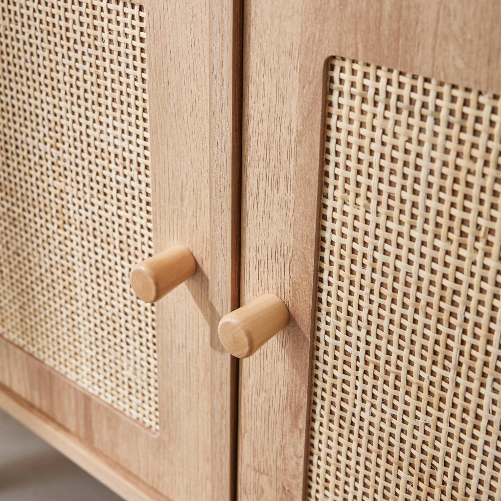 Cassettiera per bambini a 4 ante effetto legno, marrone naturale
