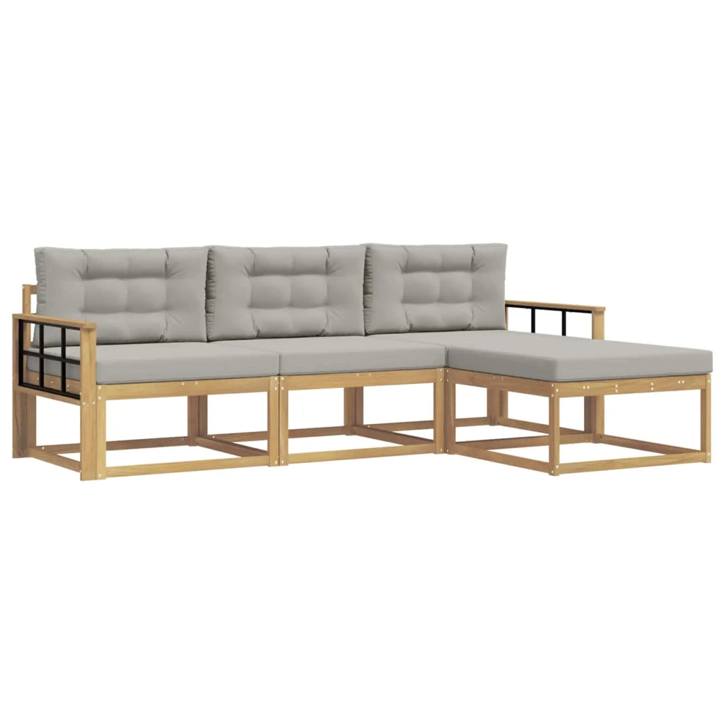 Set di divani da esterno 4 pcs Bianco e Grigio Chiaro 3386280