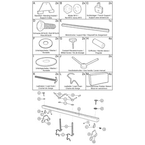 Ponte motore con portata max di 500 kg, traversa per sollevamento per riparazioni di motori