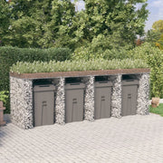 Parete Gabbioni Bidone Spazzatura 350x91x120 cm Ferro Zincatocod mxl 109189