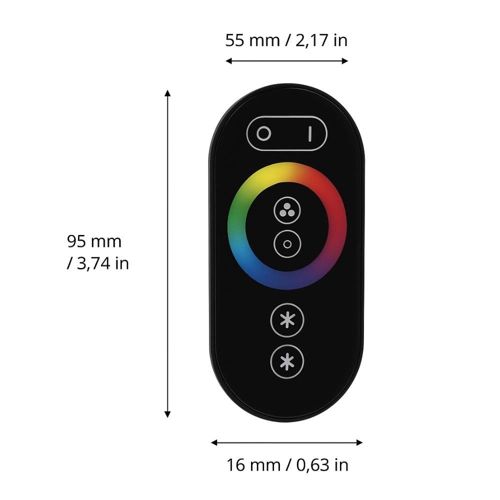 Optonica telecomando mini touch wireless per strisce led rgb *** colore nero, confezione 1