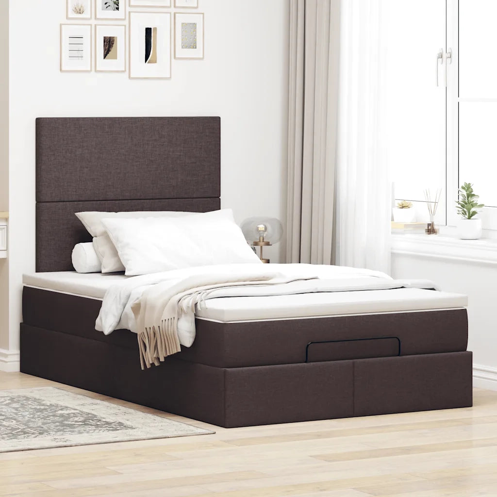 Struttura Letto Pouf con Materasso 80x200 cm in Tessuto 3313060