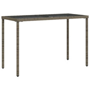 Tavolo da Giardino | Tavolino da esterno Piano in Vetro Grigio 115x54x74cm Polyrattan