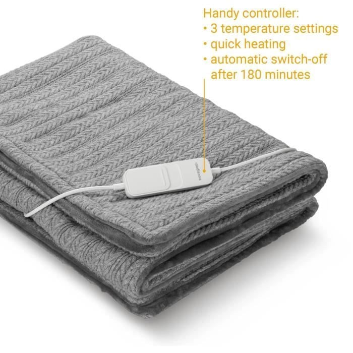 Coperta termica reversibile in rete - MEDISANA - HB 680 - Riscaldamento rapido 120 W - Spegnimento automatico