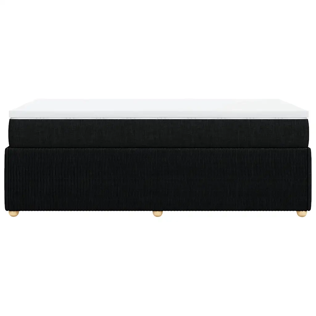 Giroletto a Molle con Materasso Nero 100x200 cm in Tessuto 3285548