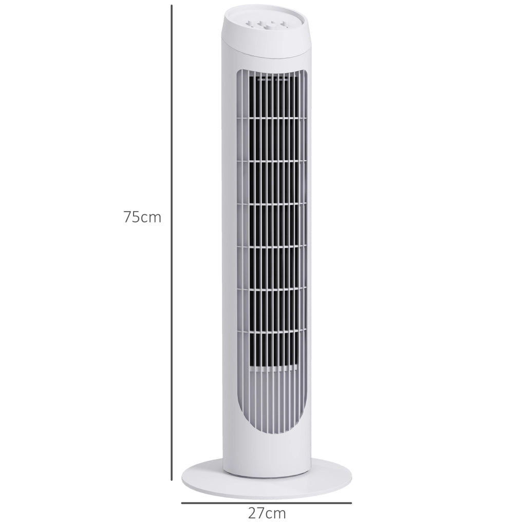 Ventilatore a Torre 45W ¨C zephmum ¨C Bianco ?27x75 cm