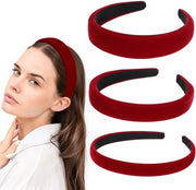 Cintura per Capelli in Pelle di Velluto - 3 Pezzi - Diametro 1/2/3 cm - Rosso - Cintura Capelli Donna - Accessorio di Moda per Capelli - Ideale per Eventi Speciali