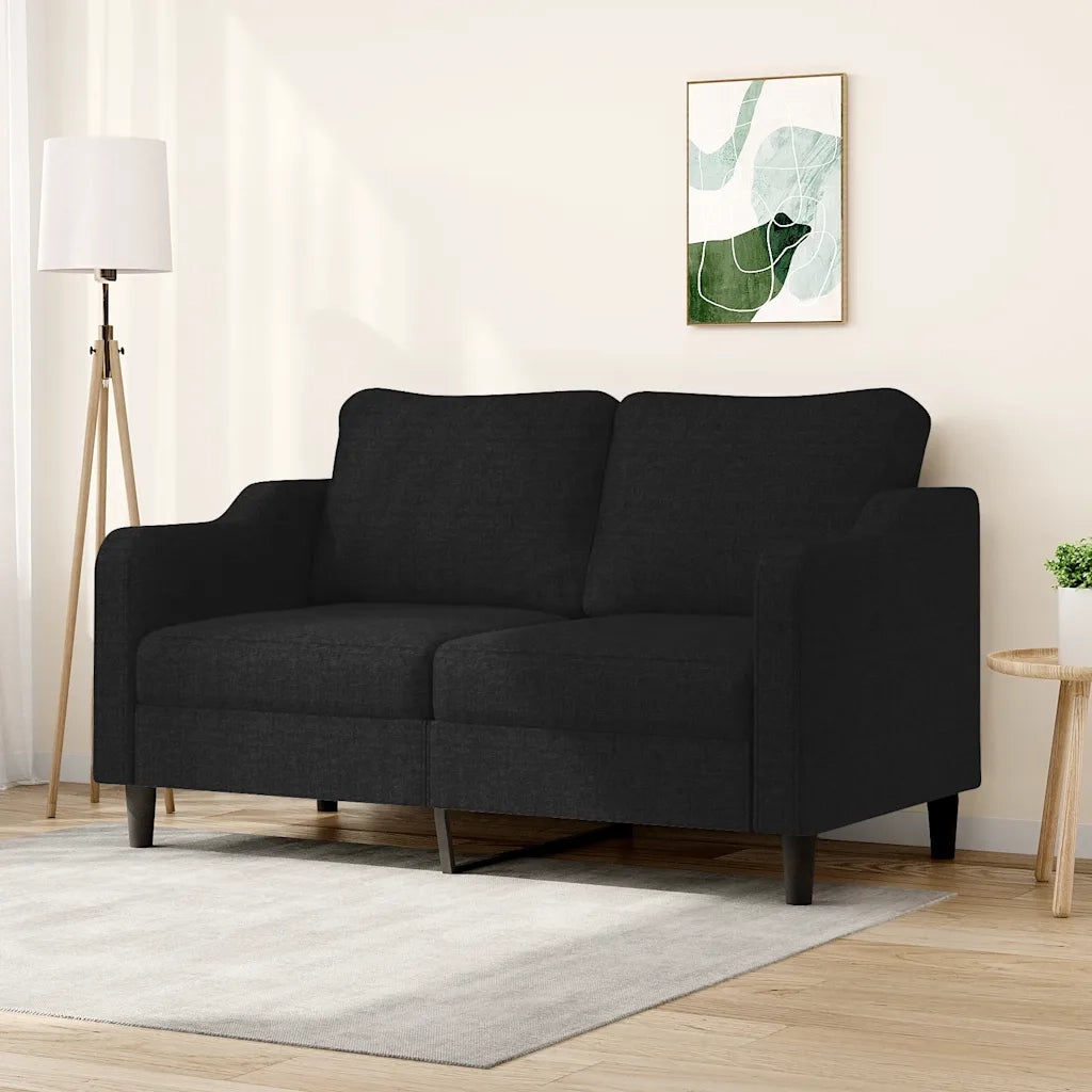 Divano | Divano da soggiorno | Sofa a 2 Posti Nero 120 cm in Tessuto