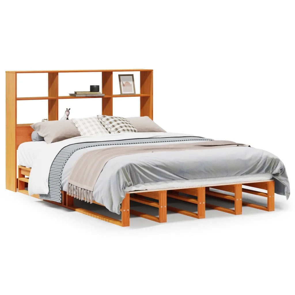 Letto Libreria senza Materasso Marrone Cera 120x200 cm Legno 3323919