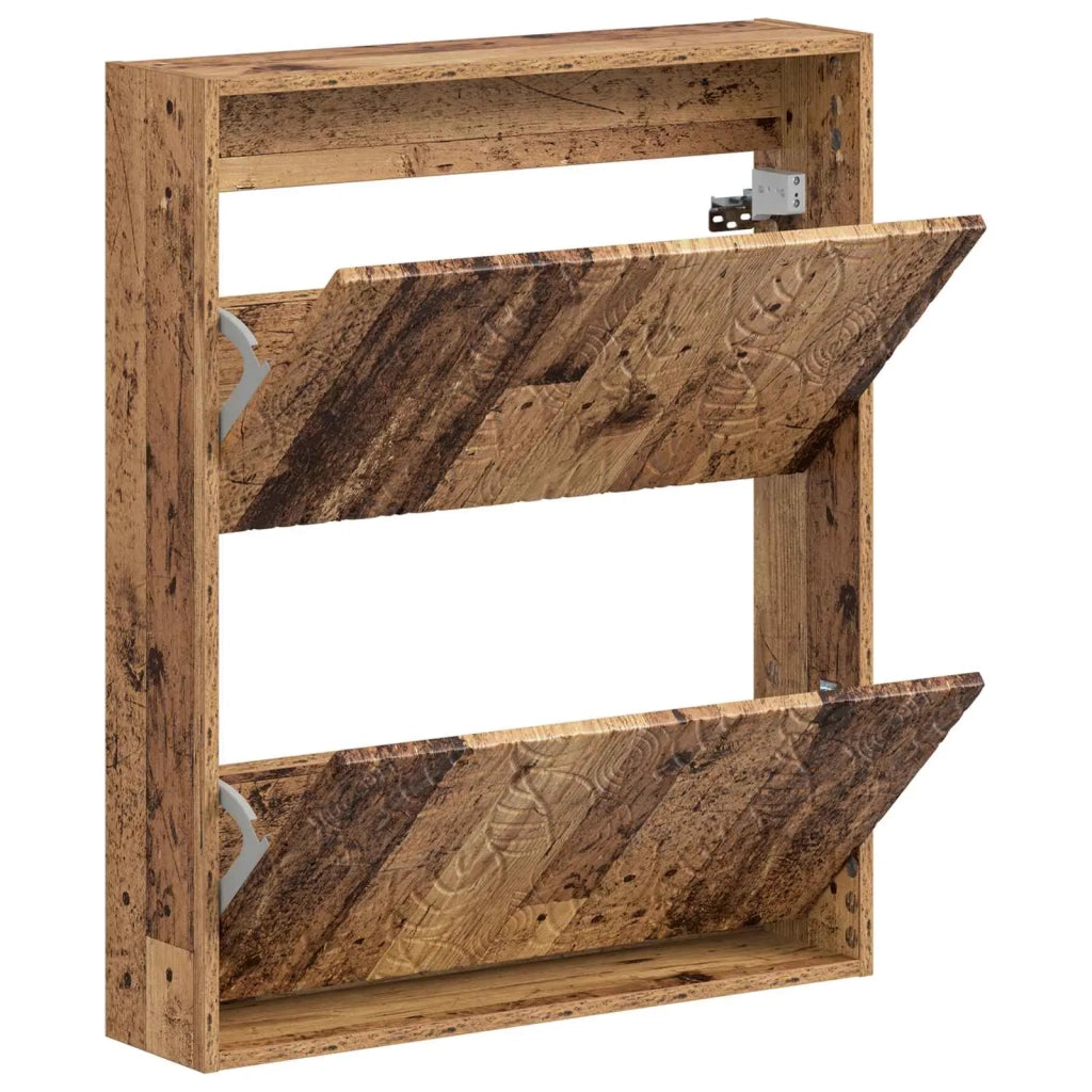 Mobiletto per Scarpe da Muro DELFT 71 x 17 x 86 cm Legno antico 897083