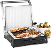 Griglia Apparecchio Piastre Sostituibili - Griglia a Contatto con Piastre Sostituibili - Piastra di Griglia - Panini Fritto con Piastre Sostituibili - 3 in 1 - Nero e Bianco