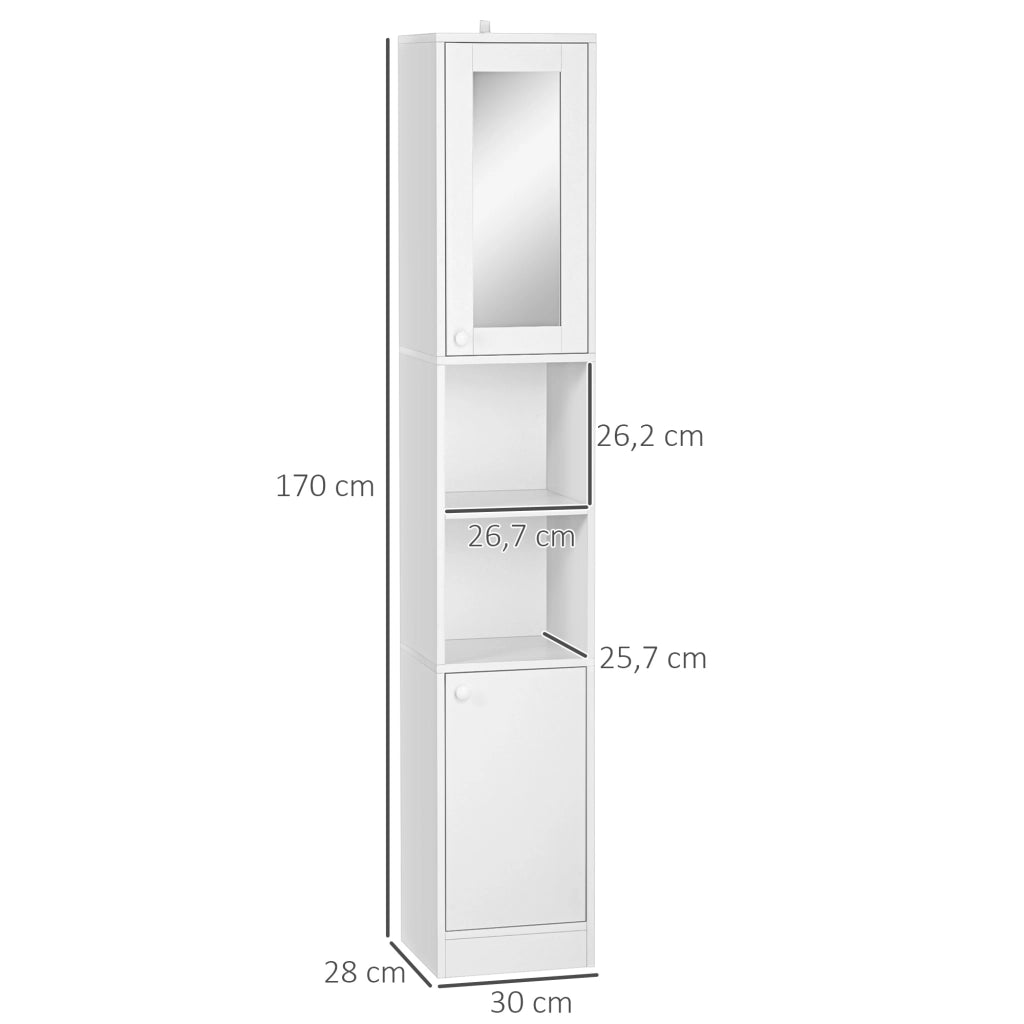 Armadio bagno alto colonna ¨C zephmum ¨C bianco 30x28x170 cm