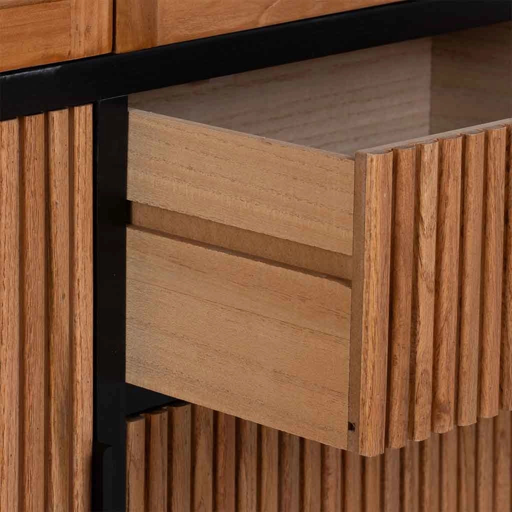 Vetrina con 3 ante e 3 cassetti, legno, 100x40x135h cm
