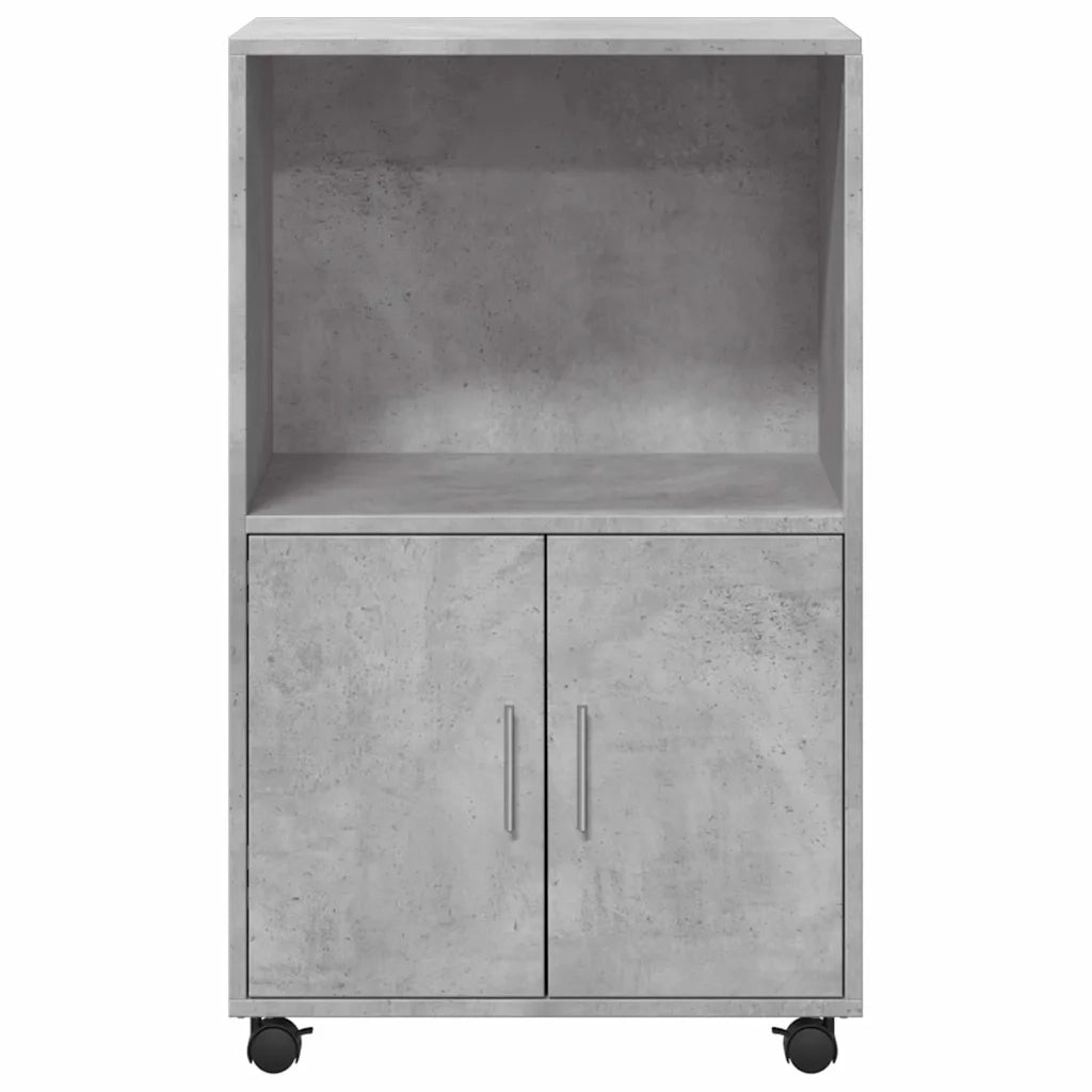 Mobiletto con Ruote Grigio Cemento 55x40x91 cm in Truciolato 853185