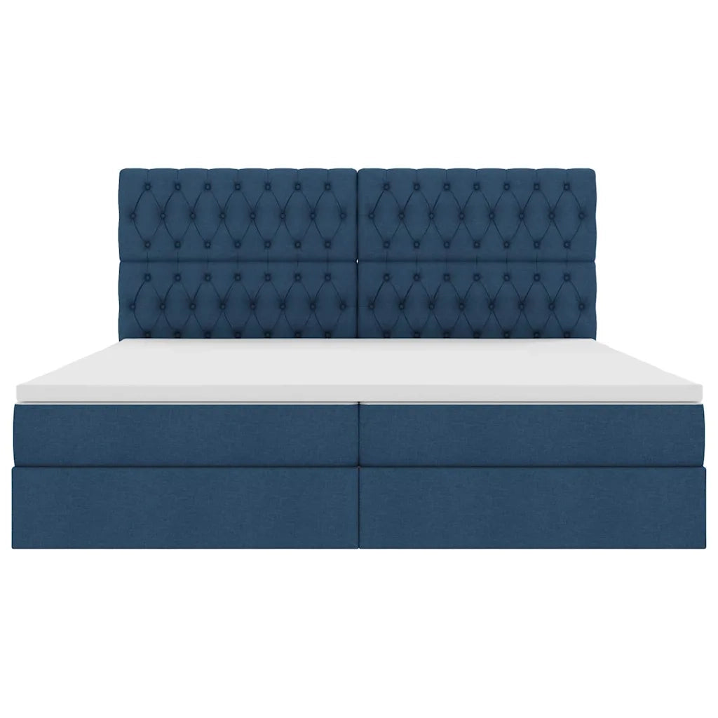 Letto con contenitore e materasso Blu 200 x 200 cm Poliestere 3371870
