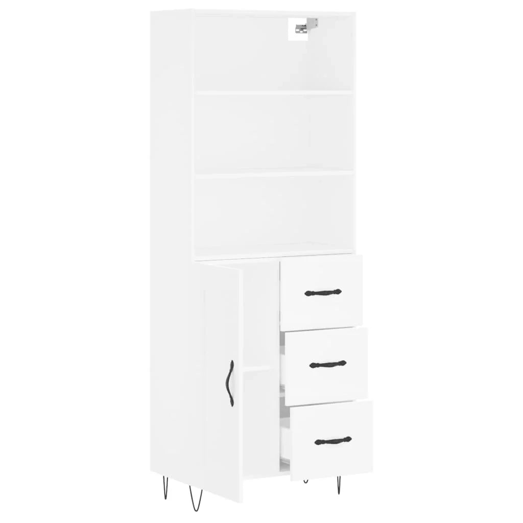 Buffet credenza cassettiera mobiletto mobile contenitore organizer cucina soggiorno salotto alto 69,5 x 34 x 180 cm legno ingegnerizzato bianco 02_0032758