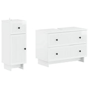 Set di Armadi da Bagno da 2 Pezzi EDE Bianco Lucido 3417661