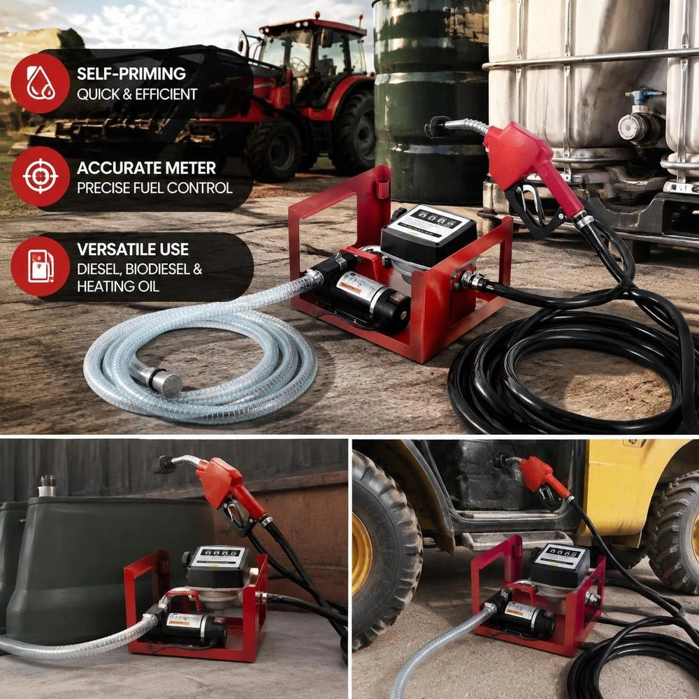 Diesel Pump, Heating Oil Pump 40L, 155W Self-priming Oil Pump, 2800 Rpm Engine Speed, Self-priming Oil Extraction Pump, 20 Kg Diesel Fuel Transfer Pump, Automatic Pump For Biofuel With Counter