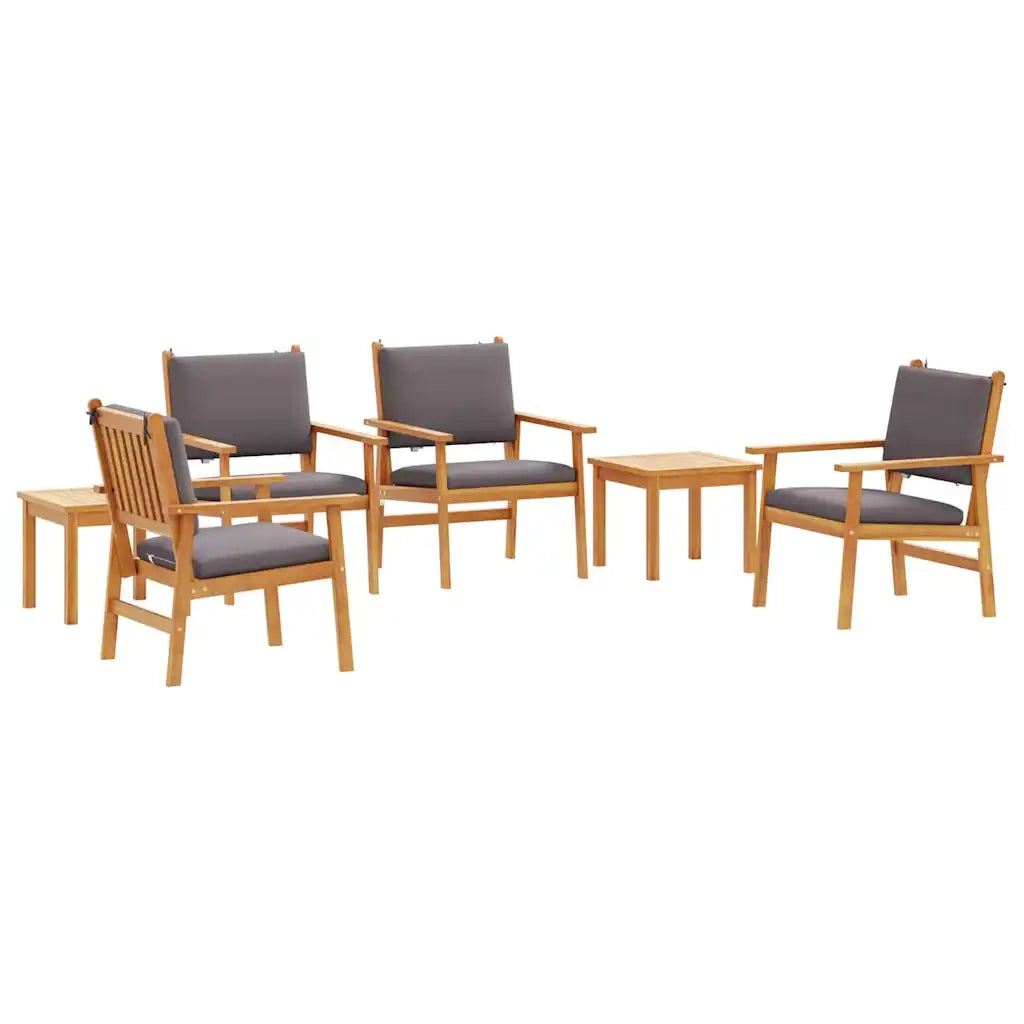 Set Divano da Giardino 6 pcs Marrone Legno di Acacia Massello 3331816