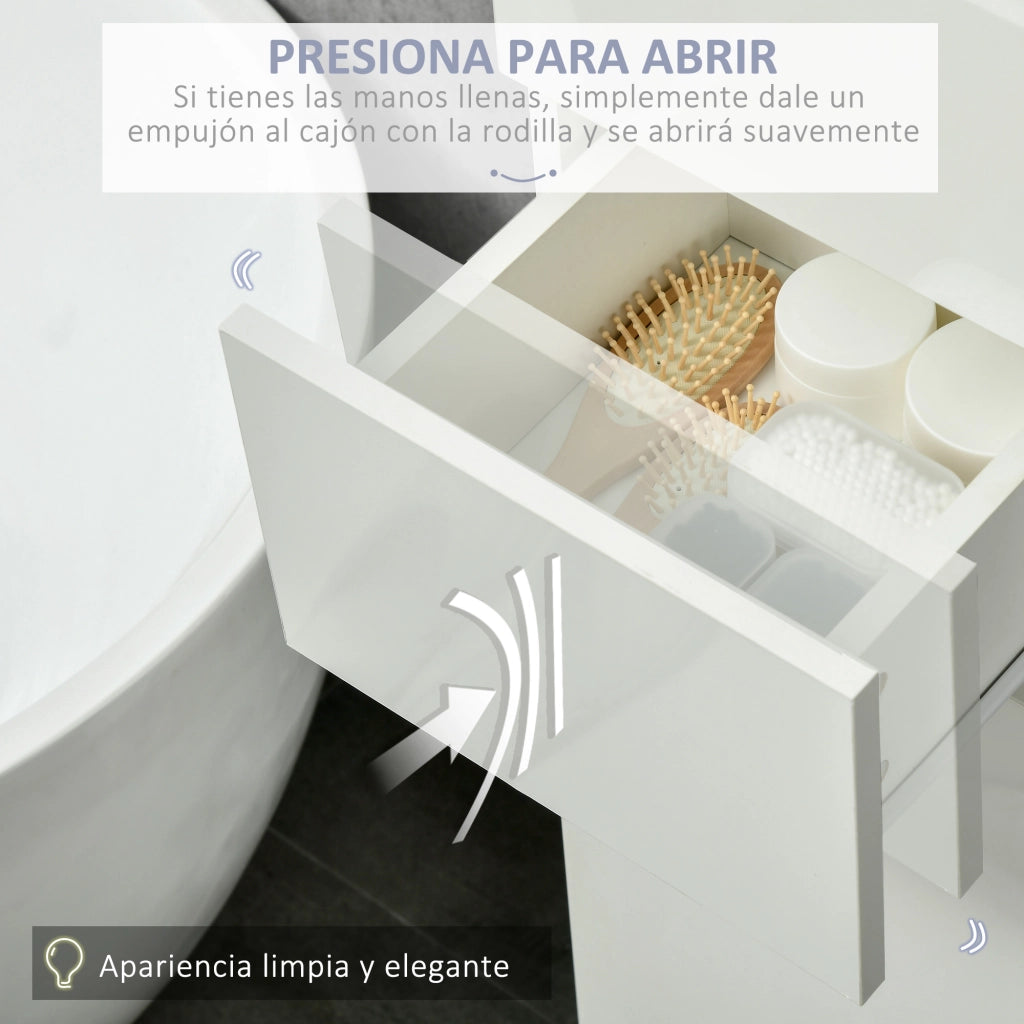 Colonna Bagno con Cassetto e Ripiani Aperti ¨C zephmum ¨C 30x28x170 cm Bianco