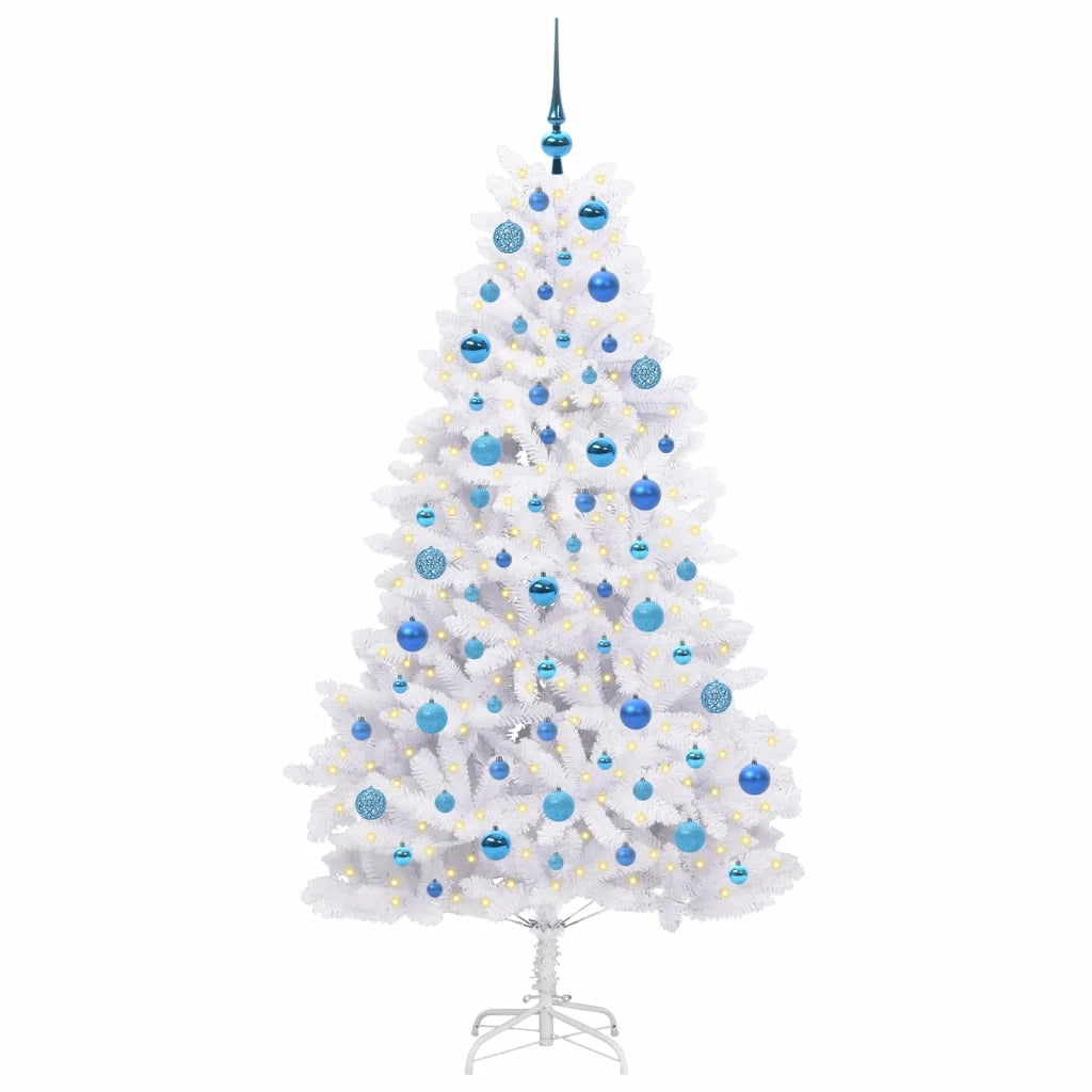 Albero di Natale Artificiale con Rami Pieghevoli Bianco 180 cm