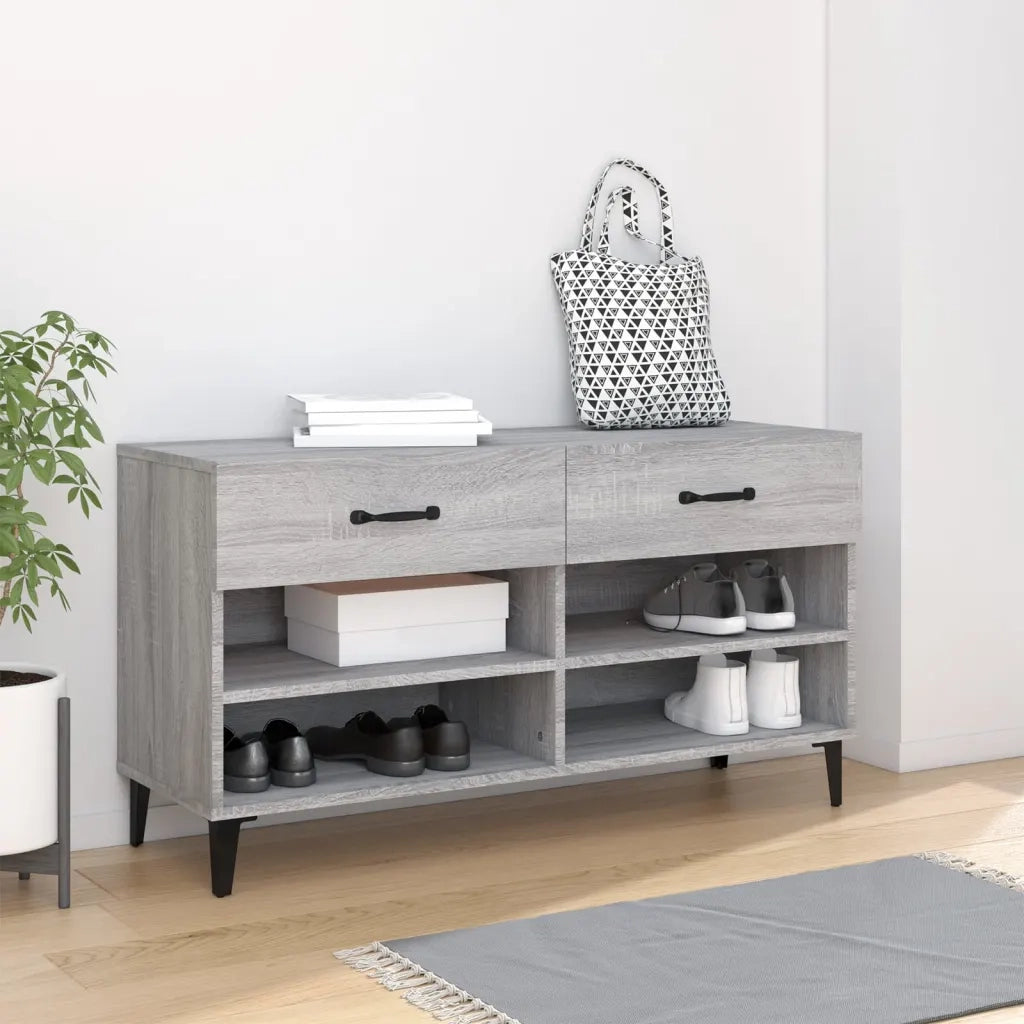 Scarpiera | Mobile per scarpe Grigio Sonoma 102x35x55 cm in Legno Multistrato