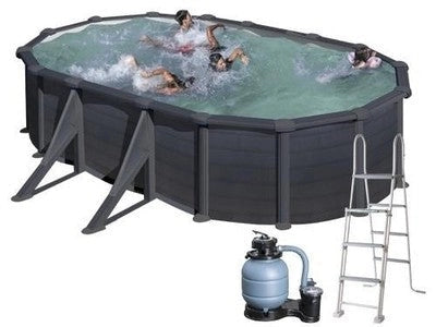 PISCINE FUORITERRA OVALI GRE GRANADA KIT POROV GF 738 - CM.730x375xH132