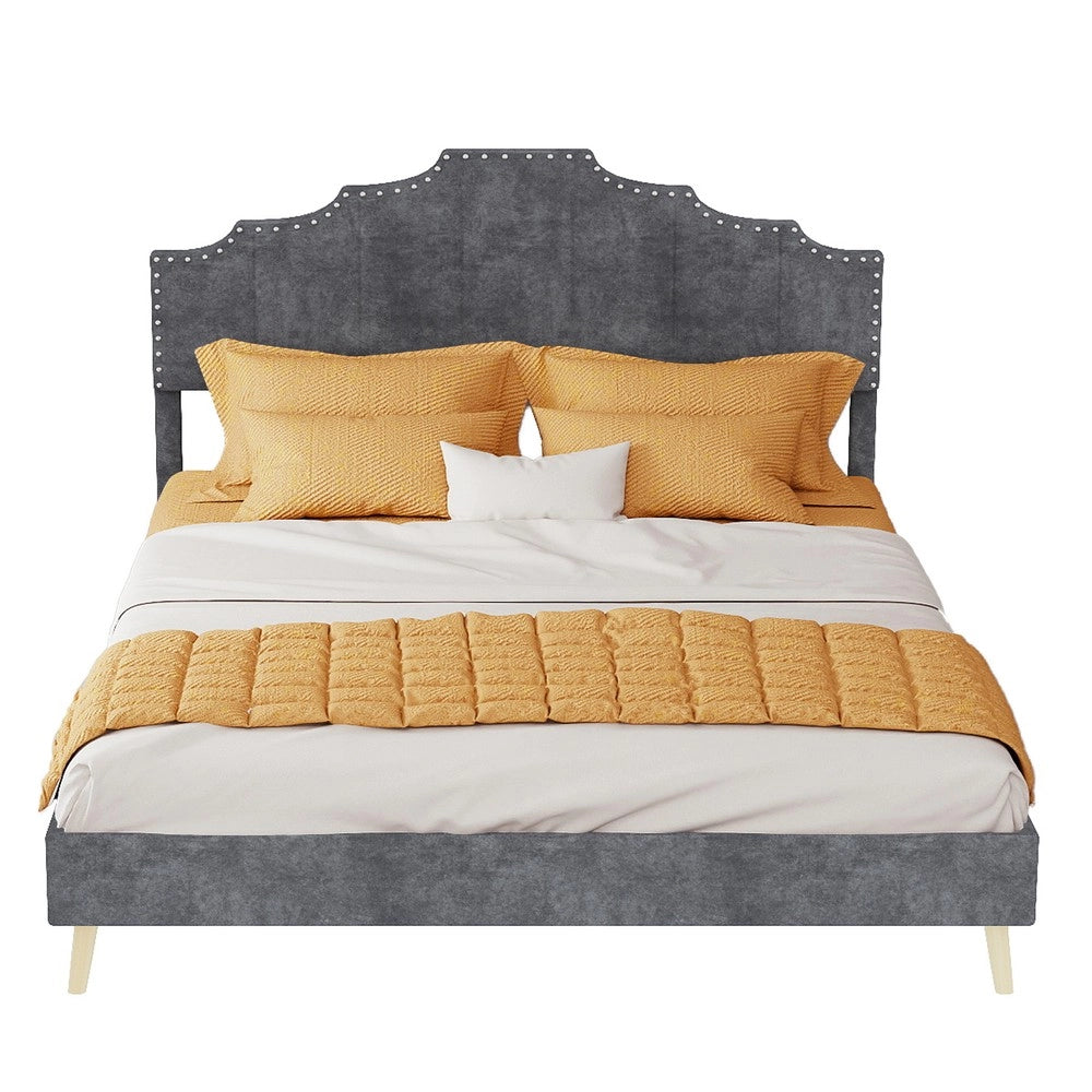 Letto Contenitore Imbottito ¨C MINIMAL ¨C Grigio, 140x200, con materasso