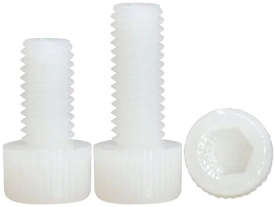 Viti nylon - Inbus viti - Resistenti e robusti - Materiale in plastica bianca - M10x30mm - 10 pezzi - Adatti a diverse applicazioni