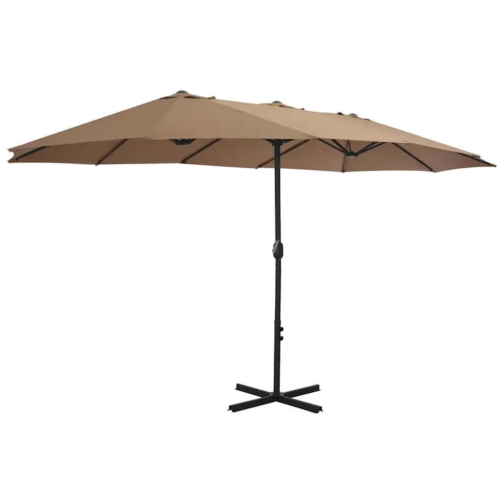 Ombrellone da Esterni con Palo in Alluminio 460x270 cm Tortora 44870
