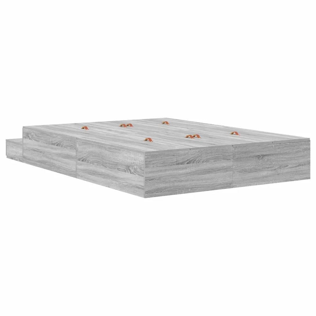 Struttura letto con contenitore Grigio Sonoma 140 cm 3335698
