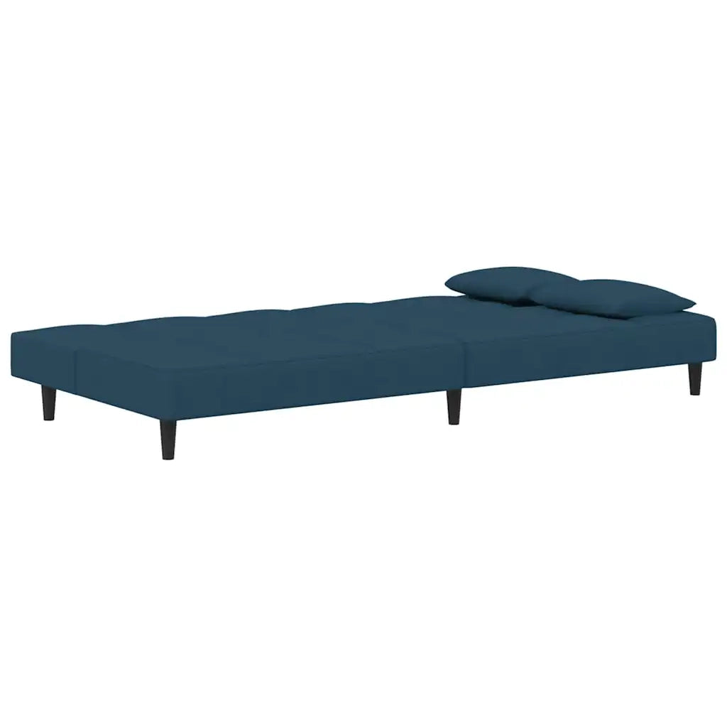Divano letto | Sof¨¤ letto | Letto singolo a 2 Posti con 2 Cuscini Blu in Velluto