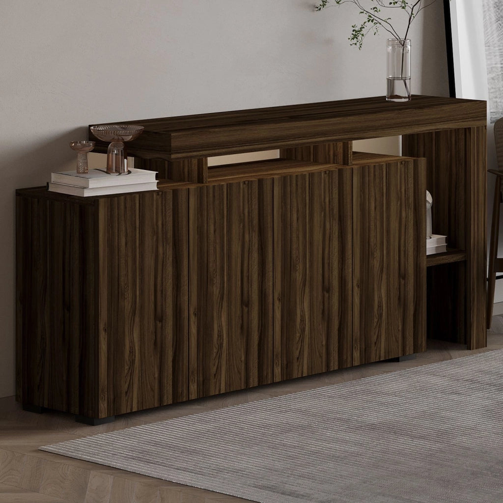 Credenza in legno "Beliz" - 170 x 35 x 80 cm - Noce
