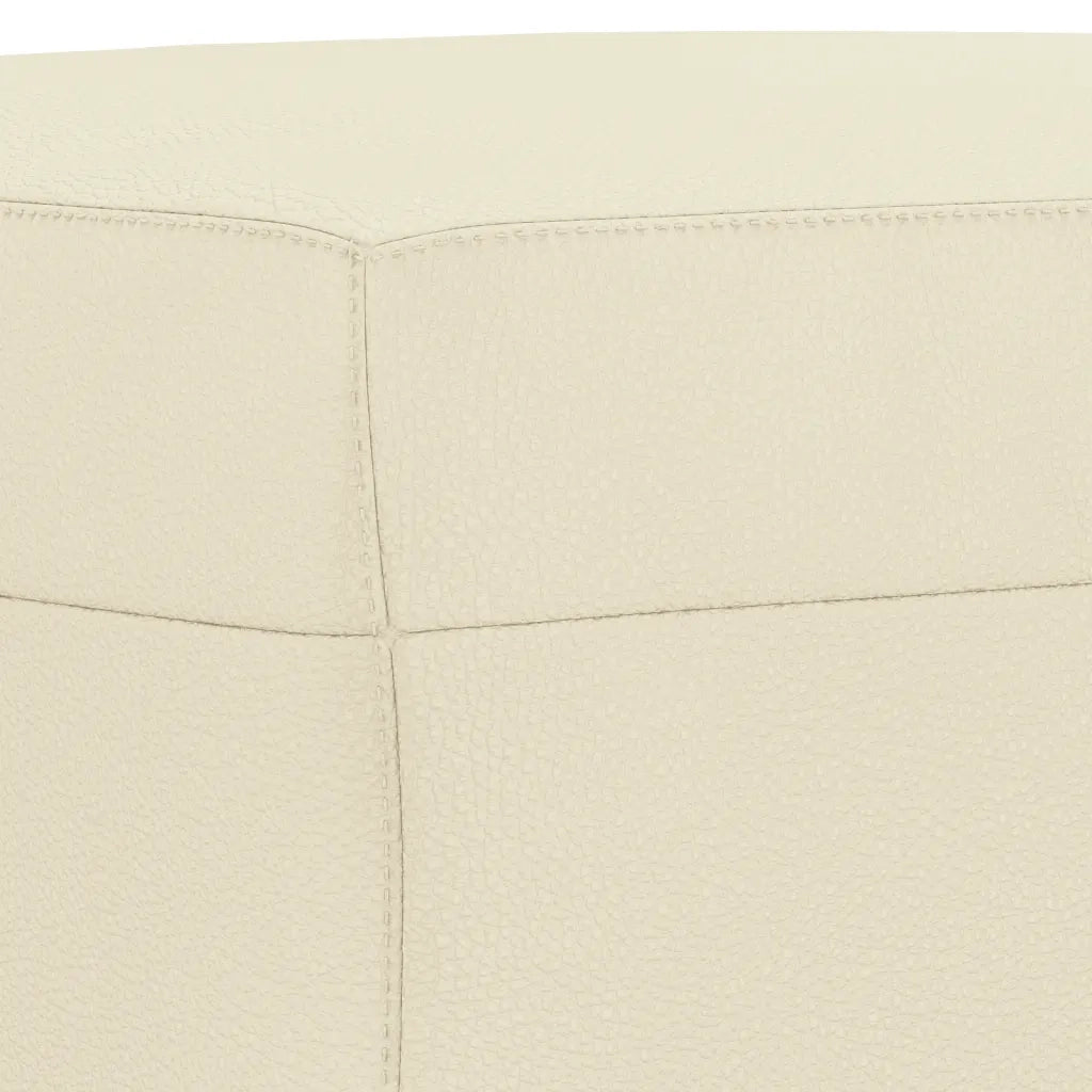 Set di Divani 3 pz con Cuscini Crema in Similpelle