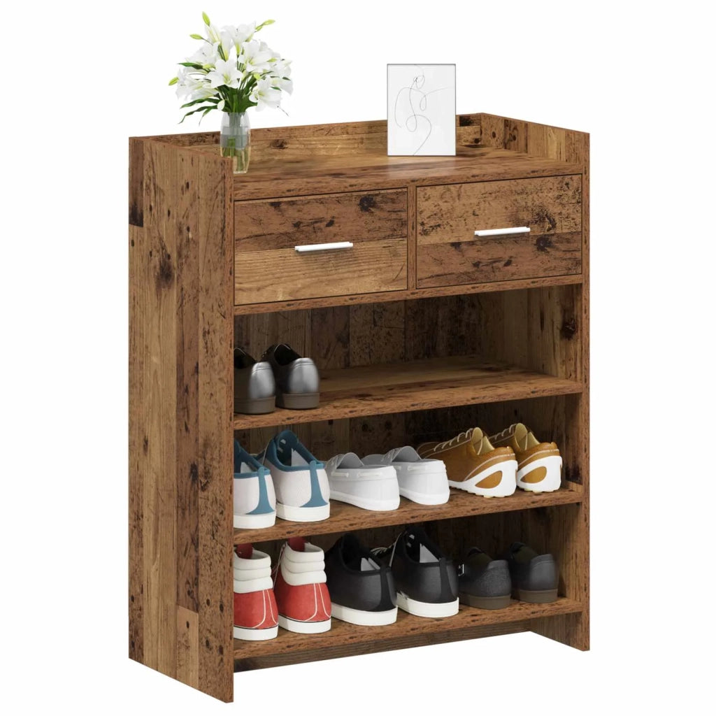 Mobile per scarpe con cassetto Legno antico 73,5 x 36 x 92 cm 8011329