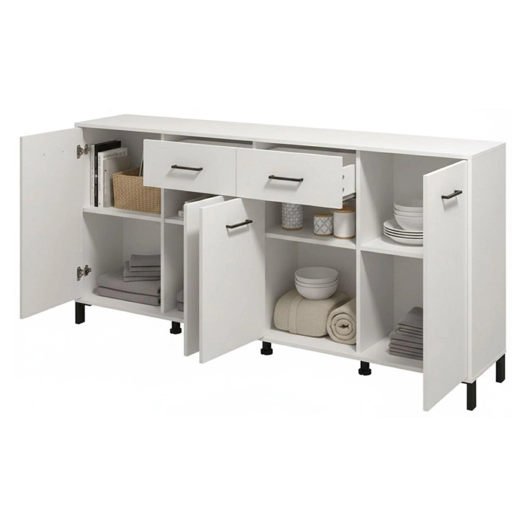 Madia Grondona, Credenza 4 Ripiani, 182.5x40x90h cm Bianco
