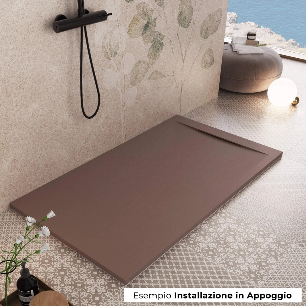 Piatto Doccia in Pietra 90x140 cm Bonussi Ardesia Calcutta Marrone